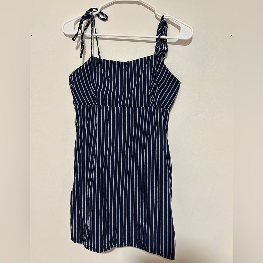 Lottie Moss Navy and White Striped Dress Small PacSun